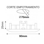 Foco basculante empotrar Negro 90mm, para Lámpara GU10/MR16, Caja 20ud a 2,30€/ud